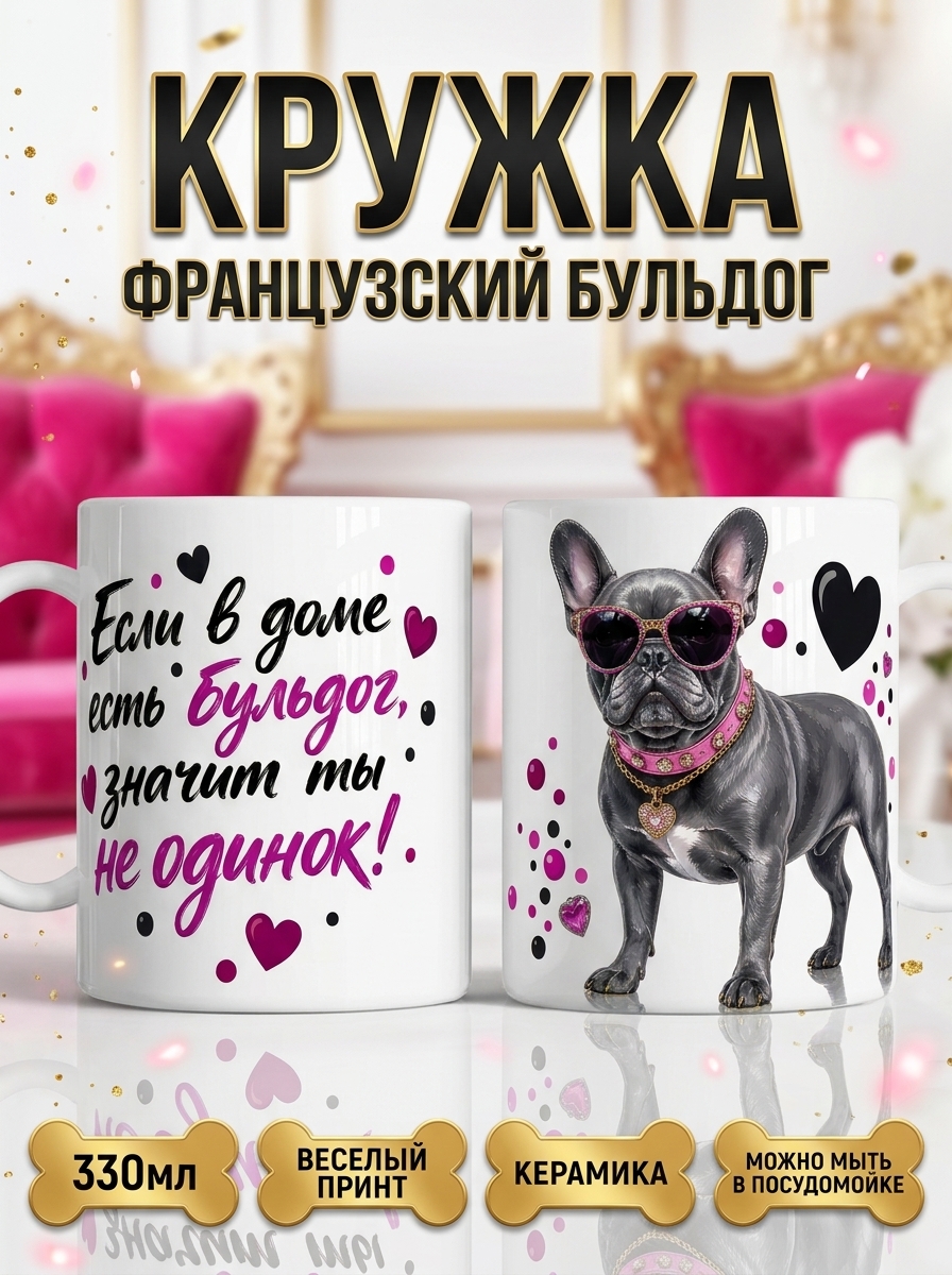 Кружка с принтом "Если в доме есть бульдог"